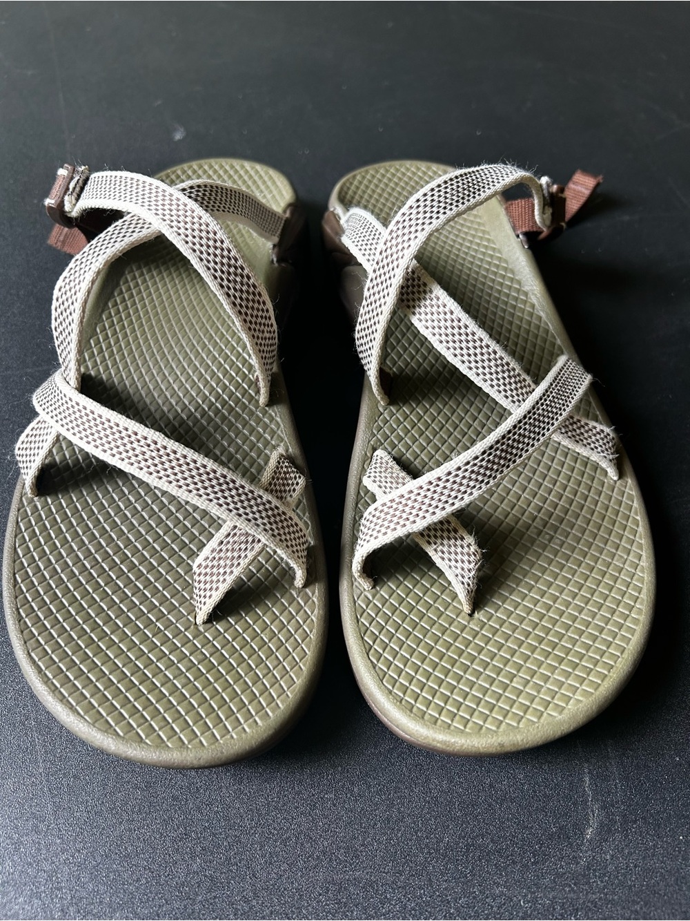 Chaco Olive Green Sandals with Beige Straps